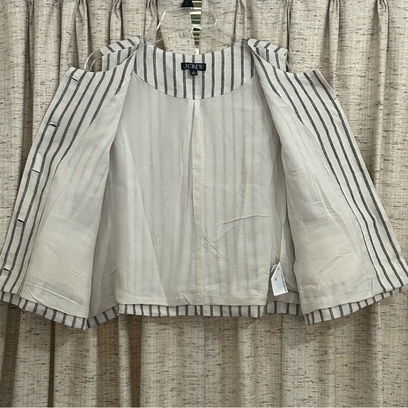J. Crew Linen Striped Crewneck Vest - 16 - Picture 4 of 9